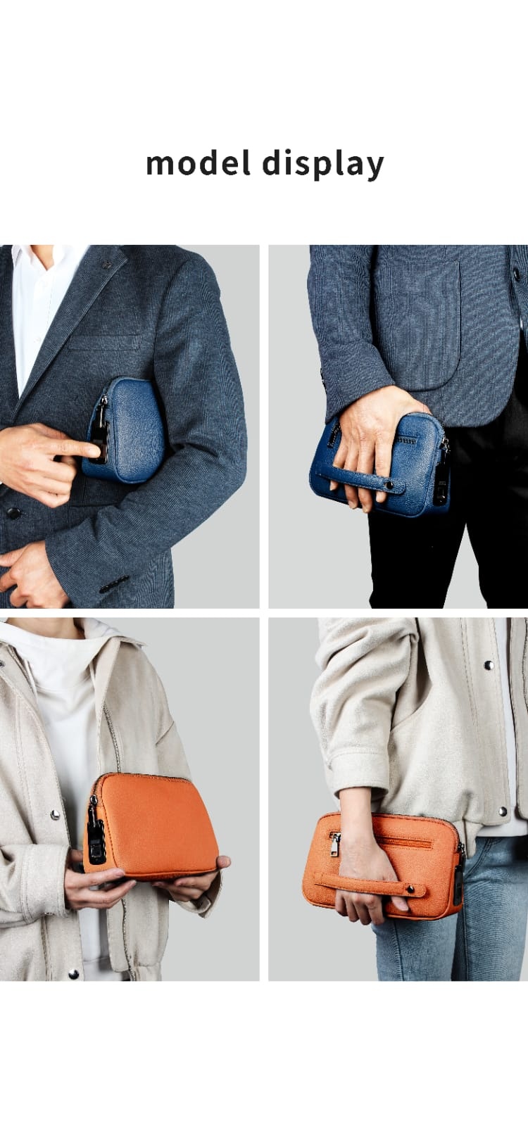 Models displaying V2433 smart fingerprint handbags