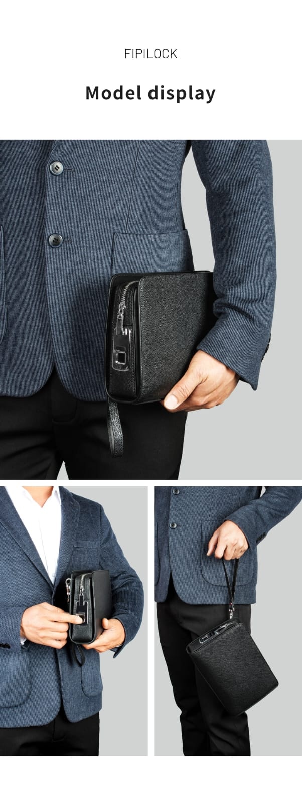 Models carrying the V2473 smart fingerprint clutch bag